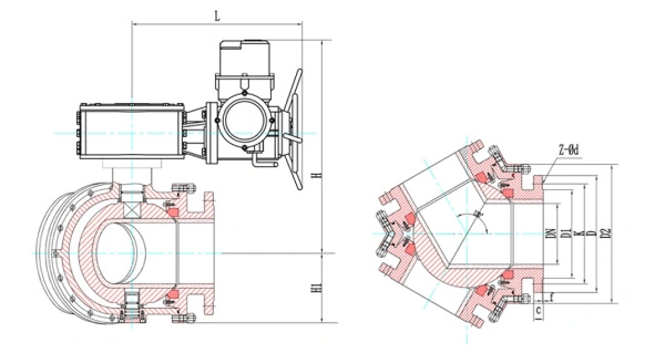 Cast Basalt  Lined 3-Way Ball Valve